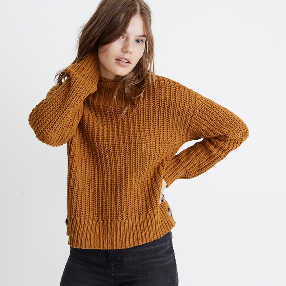 Madewell Sweaters - Mockneck Side-Button Pullover Sweater
